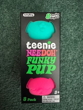 NEEDOH Teenie Funky Pup - Teal, Orange and Pink